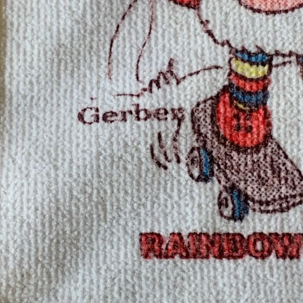 RAINBOW BRITE & TWINK Gerber Bib Vintage Terry Pocketed Toddler 1983 USA READ